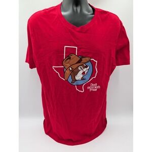 Bucees Texas Don't Mess With Texas Critter Don't Litter Red T Shirt Mens Size L